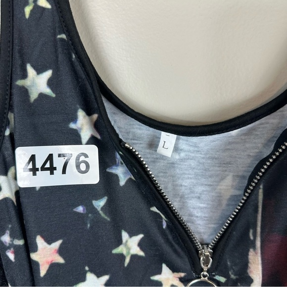 No name large 20-1/2 p2 p 30” length off shoulder. Lace sleeves zip front. New - Picture 3 of 5